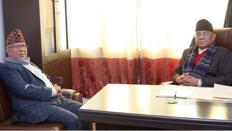 प्रचण्ड र माधव नेपालबीच अर्थपूर्ण भेटवार्ता