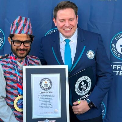 बाल जोशीले दौरा सुरुवालमा ‘विश्व म्याराथन च्यालेञ्ज’ पूरा गरेर गिनिज बुकमा लेखाए नाम