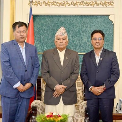 राष्ट्रपतिसमक्ष एनआरएनएको शिष्टाचार भेट, विश्व ज्ञान सम्मेलनको अवधारणापत्र प्रस्तुत
