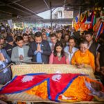 जनकवि दुर्गालाल श्रेष्ठको अन्त्यष्टि, राष्ट्रिय झण्डा ओढाइ श्रद्धाञ्जली अर्पण