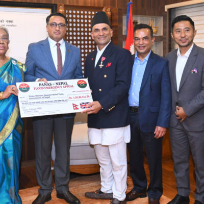 बेलायतमा व्यवसाय गर्दै आएका सुजन कटुवालद्वारा एक करोड पाँच लाख हस्तान्तरण